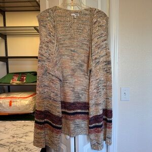 Sonoma Multicolor Front Open Sleeveless Knit Cardigan